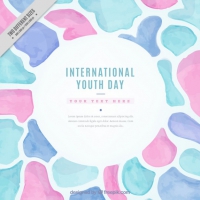 Watercolor Abstract Shapes Youth Day Background