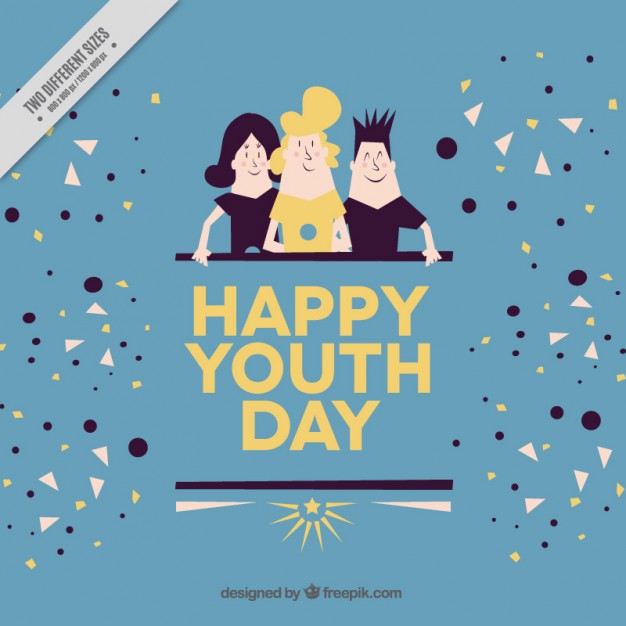 Youth Day Background With People In Vintage Style