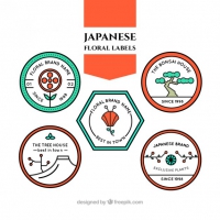 Japanese Floral Labels