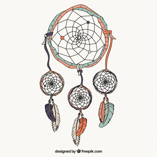 Hand Drawn Dreamcatcher In Colors 