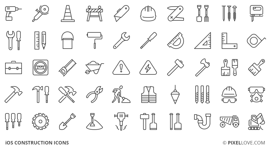 50 Construction Icons for iOS 8