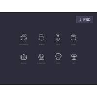 Outline Icons For Shopping Category
