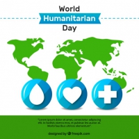 World Humanitarian Day Background With Green Map