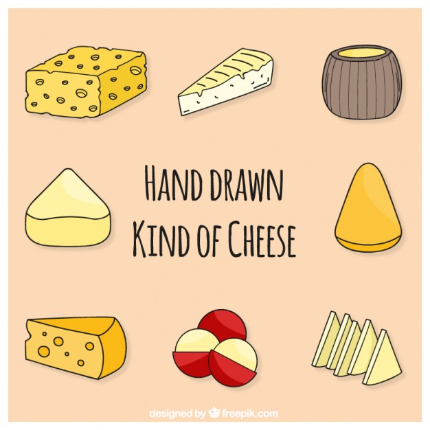 Set Of Sketches Tasty Cheese