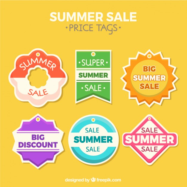 Beautiful Summer Sales Tags