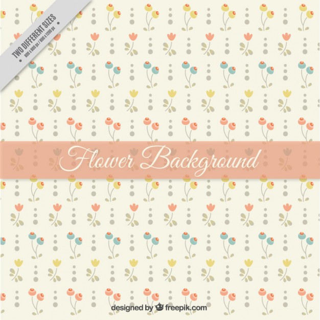 Hand Drawn Flowers Background In Vintage Style