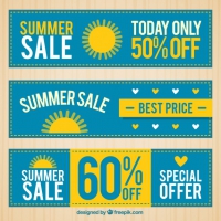 Blue Summer Discount Banners