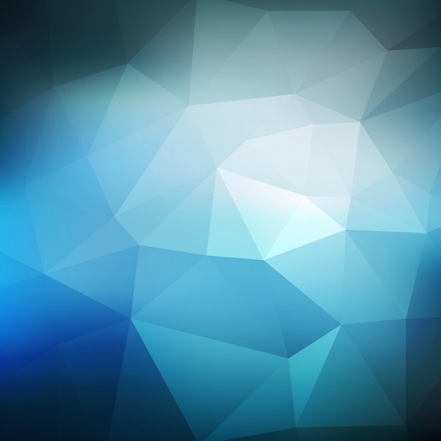 Abstract Low Poly Background In Blue Color