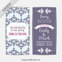 Cute Wedding Card With Vintage Decoration