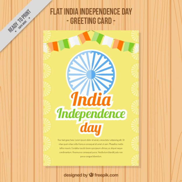 India Independence Day Greeting Card With Garlands
