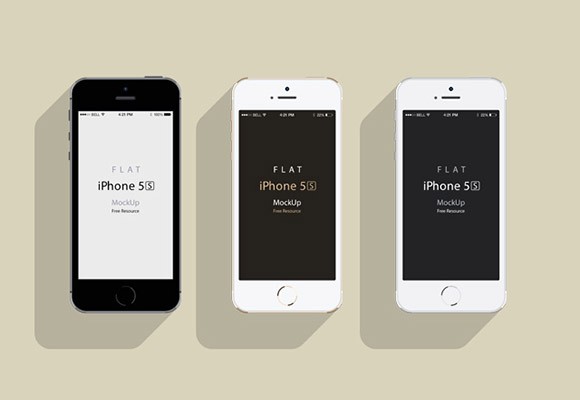 iPhone5S – Flat Design Mockup