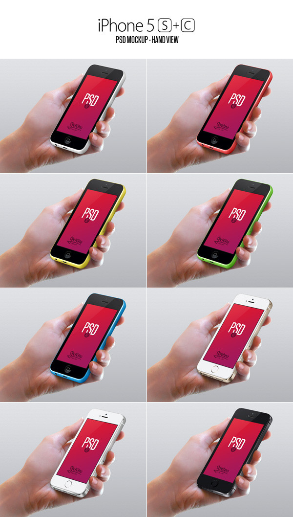 Iphone 5S & 5C Mockup - Hand PSD - Version 2