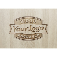 Wood Engraved Logo MockUp #2