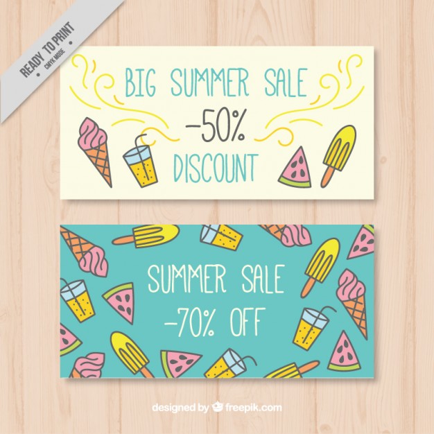 Hand Drawn Sale Summer Banners