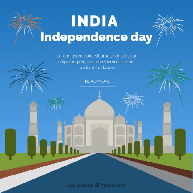 India Independence Day With Taj Mahal Background