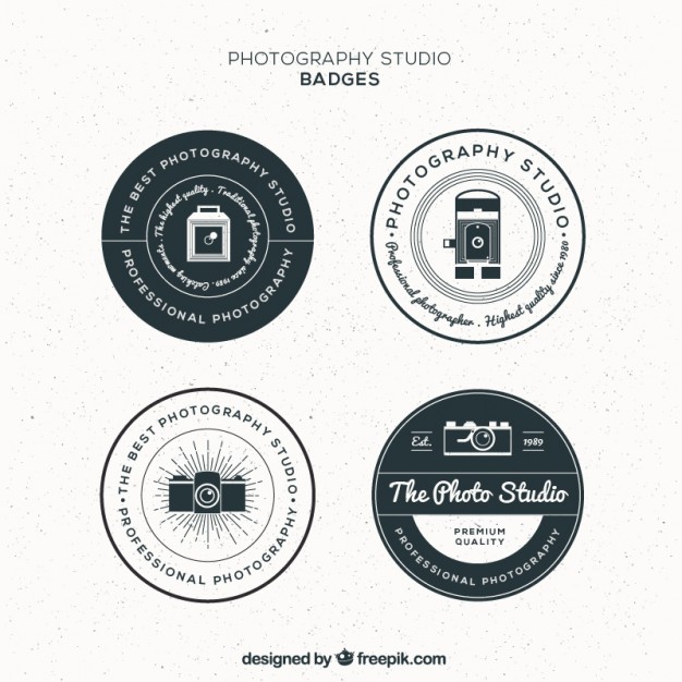 Vintage Circular Photography Studio Badges 