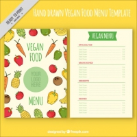 Coloured Vegan Menu Design