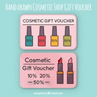 Hand Drawn Cosmetic Shop Gift Voucher