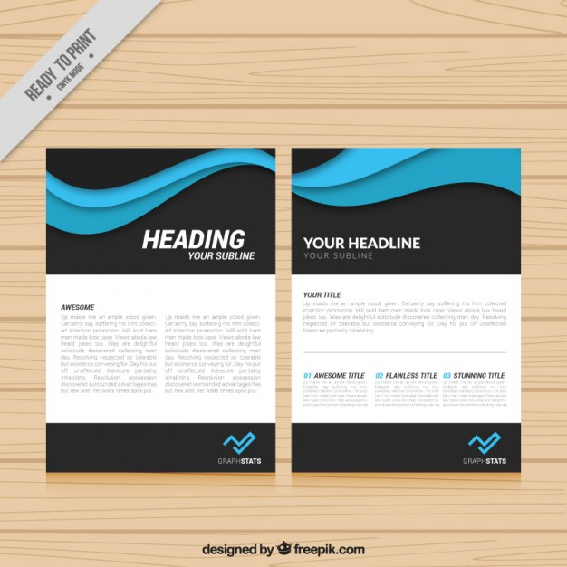 Modern Brochure With Blue Waves 