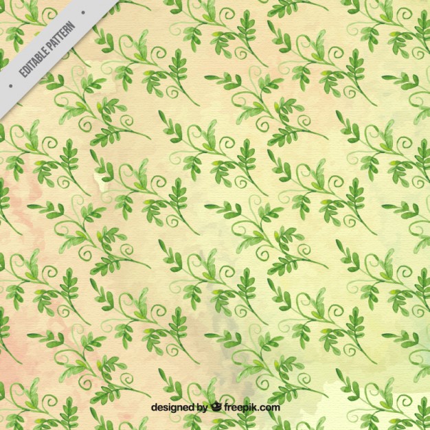 Hand Drawn Watercolor Leaves Pattern