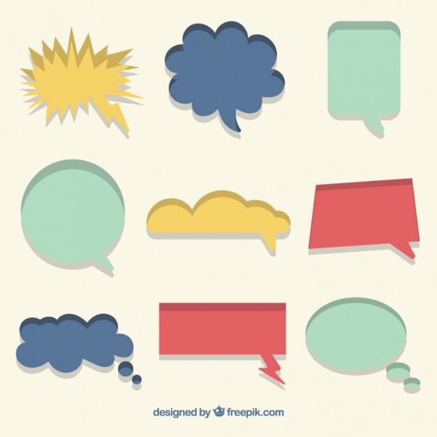 Collection Of Speech Bubble In Colors 