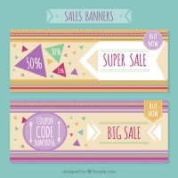 Modern Sales Banners With Triangles