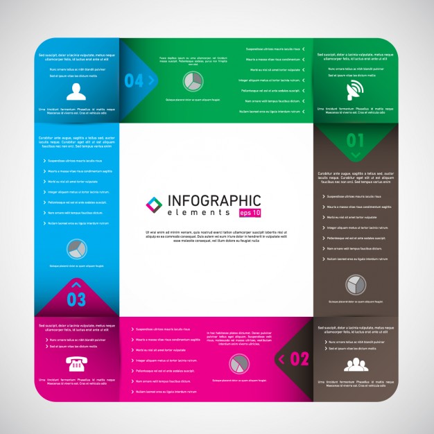 Coloured Squared Infographic Template
