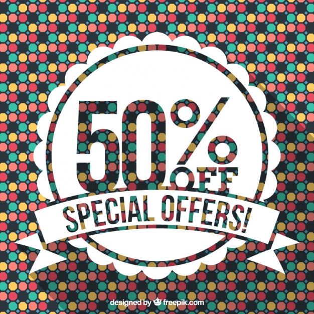 Sale Background With Little Colored Hexagons