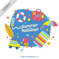 Hand Painted Cute Summer Accessories Background