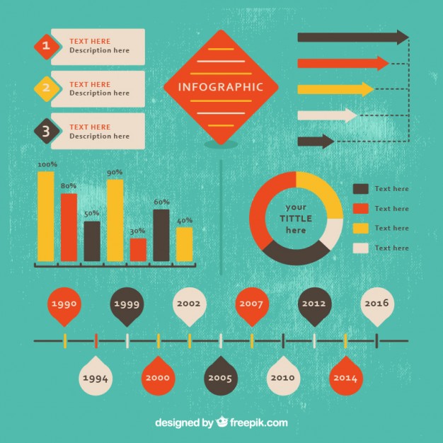 Pack Of Infographic Elements In Vintage Style