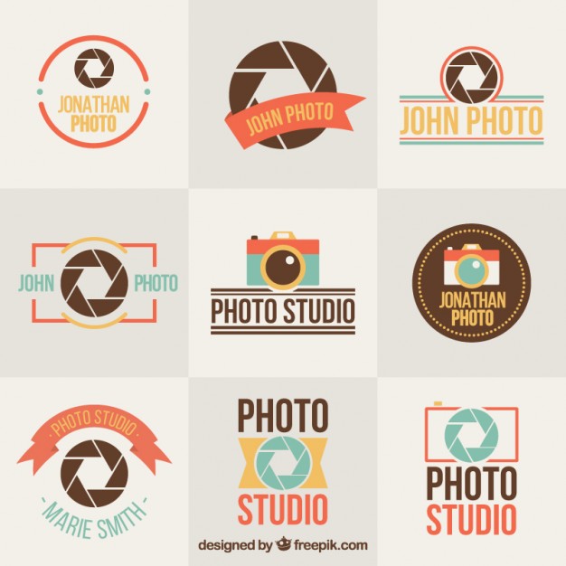Collection Of Flat Photography Vintage Badge