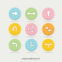 Cute Round Buttons With Arrows