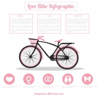 Bike Infographic In Pink Color 