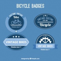 Different Bike Badges In Retro Style