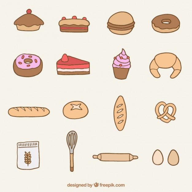 Hand Drawn Bakery Product And Dessert Collection