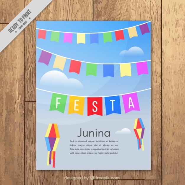Brochure Of Festa Junina With Decoration