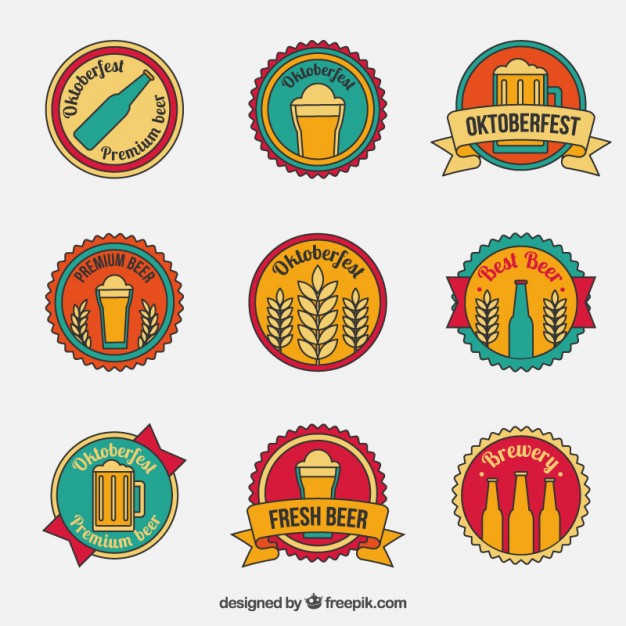 Vintage Badges For Oktoberfest 