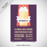 Poster With A Flat Beer For Oktoberfest