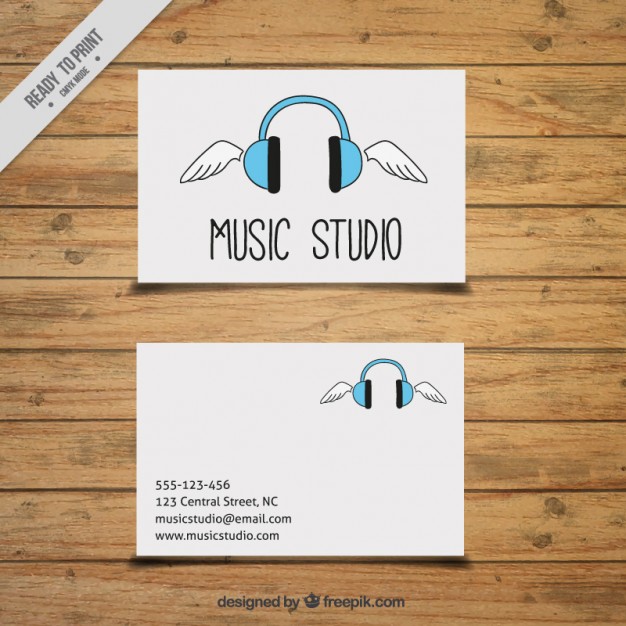Card Hand Drawn For A Music Studio