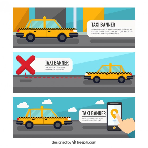 Pack Of Three Taxi Banners
