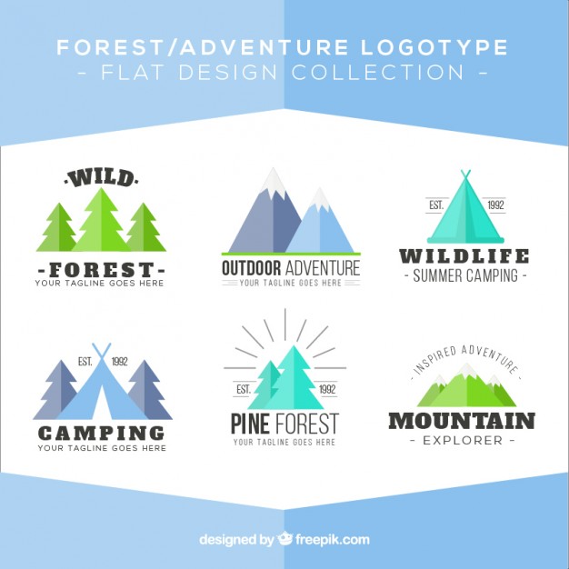 Adventure Beautiful Logos In Flat Design