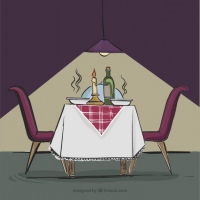 Intimate Dinner In A Restaurant