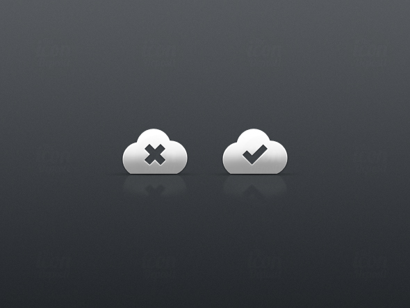 Tick and Cross Cloud Icons