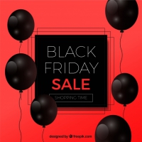 Black Friday Sale Background With Balloons