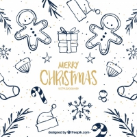 Pretty Christmas Sketches Background