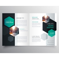 Brochure Template With Hexagonal Shapes