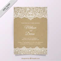 Vintage Wedding Invitation With Lace