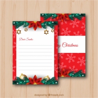 Template Of A Letter To Santa With Christmas Decorations
