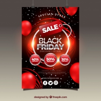 Glossy Abstract Brochure Of Black Friday