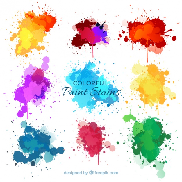 Nine Watercolor Splashes 